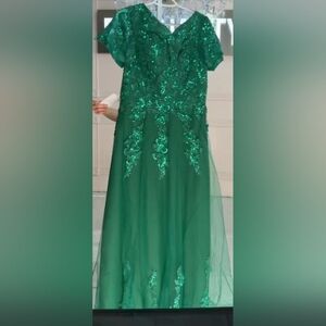 Stunning Green Embroidered Prom Dress